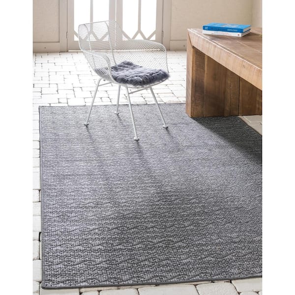 Unique Loom Outdoor Multi Border Gray 2' 2 x 3' 0 Area Rug 3127207 - The  Home Depot