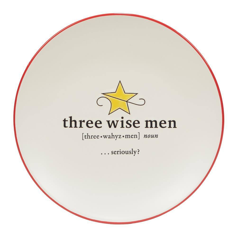Christmas Fun Sayings Ceramic Dessert Plates Set, 8.25"
