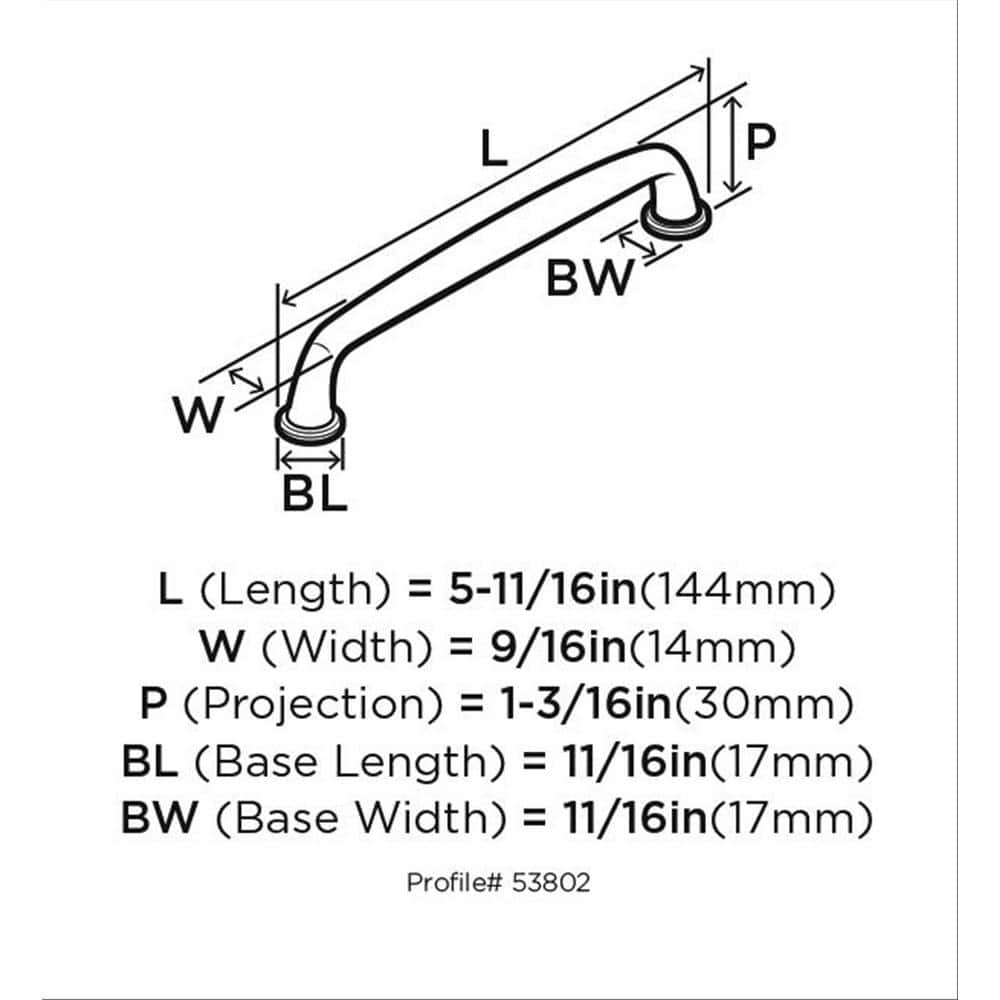 Oil Rubbed Bronze 5-3/4" Cabinet Pull with Mounting Hardware