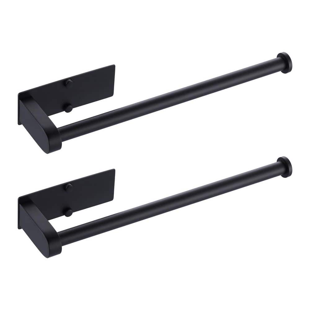 Stainless Steel Wall Mount Drilling Kitchen Bathroom Paper Towel Holder Under Cabinet in Matte Black (2-Pack) price history on PriceWatchPro