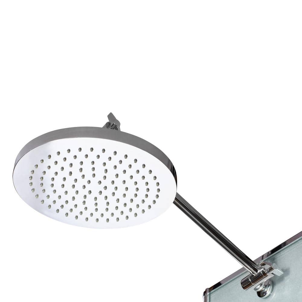 Kihei II Silver Glass Multi-Function Shower Panel with Jets