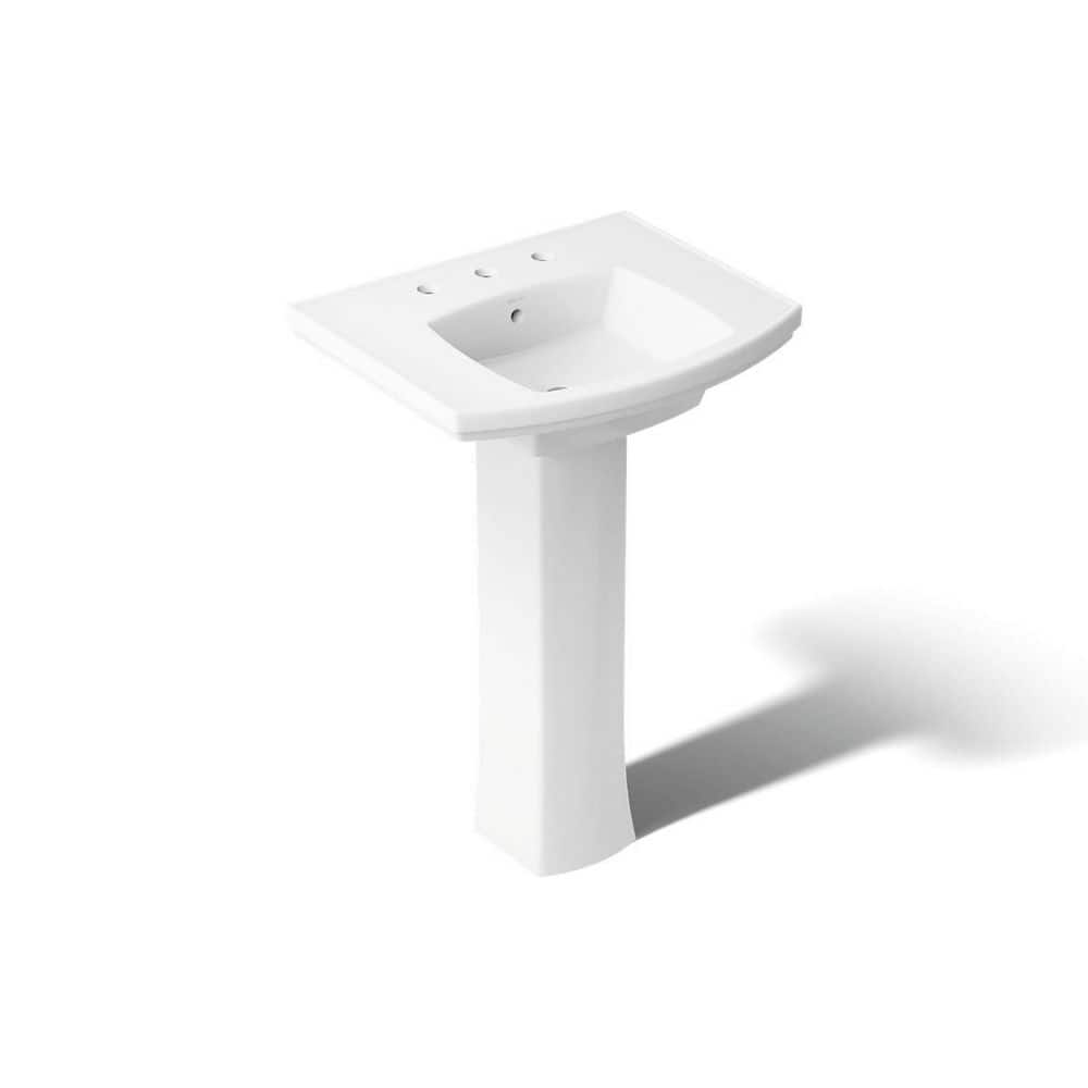 Kelston 23.75 in. x 20 in. Pedestal Bathroom Sink in White Vitreous China