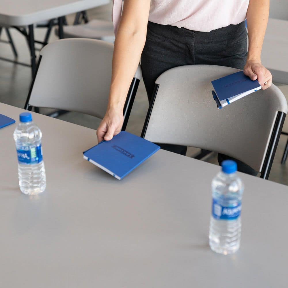 Putty 6-Foot Folding Table with Black Metal Legs