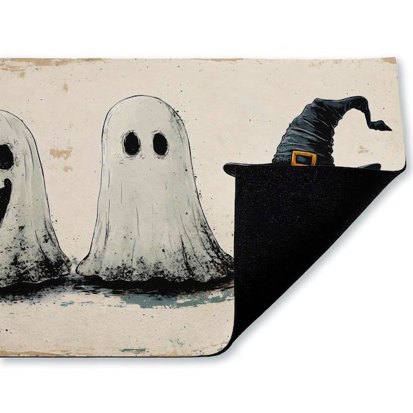 Halloween Icons Trio White 18 in. x 30 in. Polyester Non-Slip Outdoor Door Mat