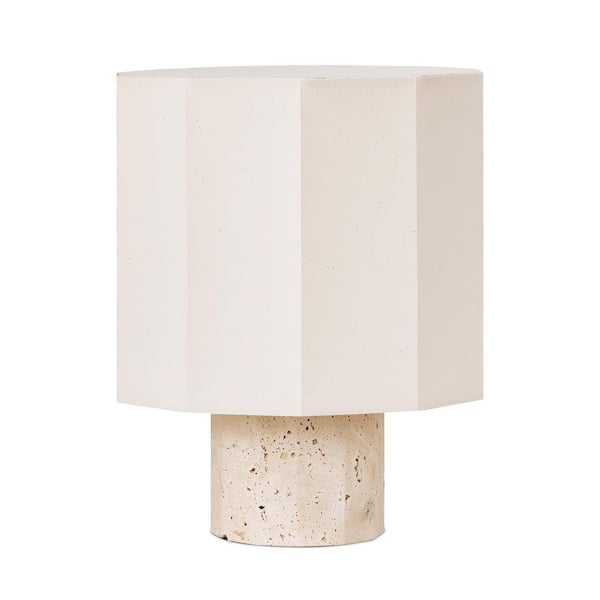 Cleo 10.71 in. LED Natural Beige Stone Boho Modern Dimmable Bedside Nightstand Desk Lamp