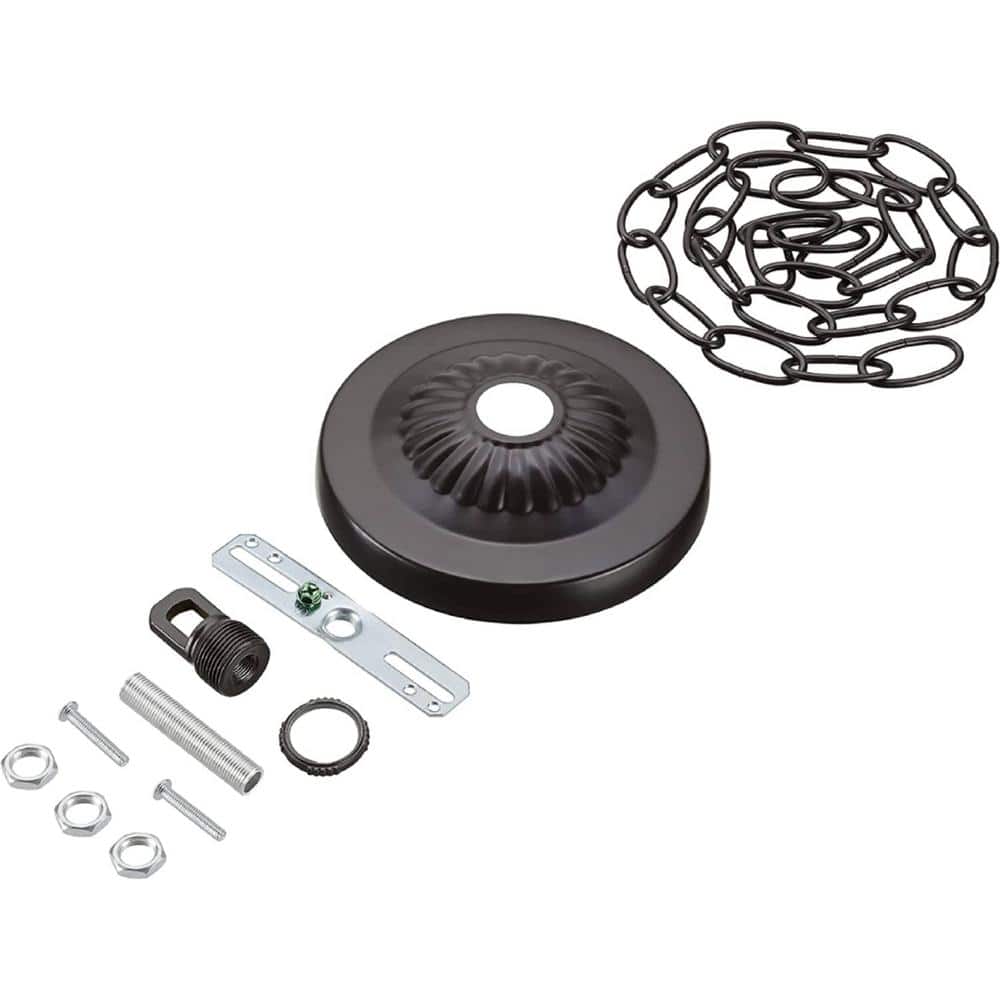 4-3/4 in. Dia with Collar Loop and 1 in. Center Hole, Oil Rubbed Bronze Fin