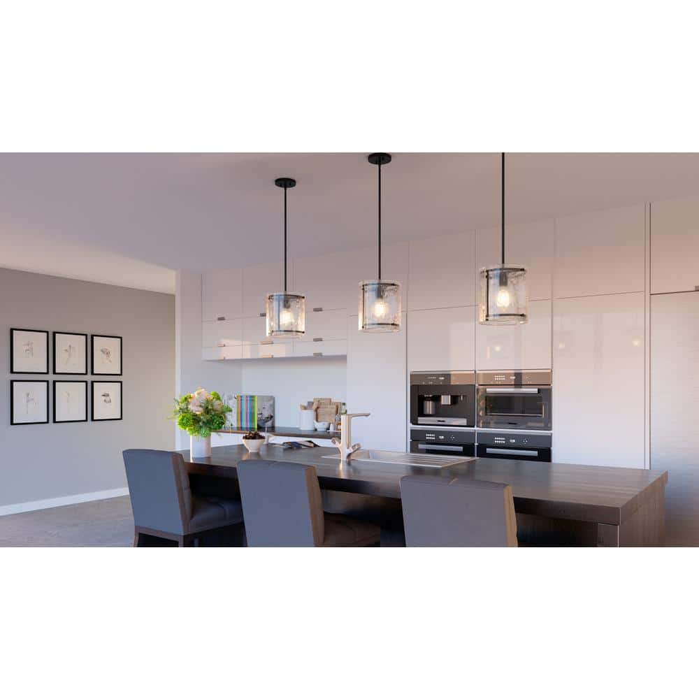Brushed Nickel Glass Mini Pendant Light