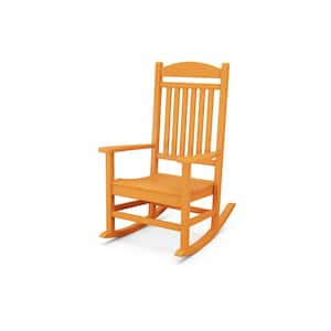 Grant Park Tangerine Plastic Outdoor Rocking Chair