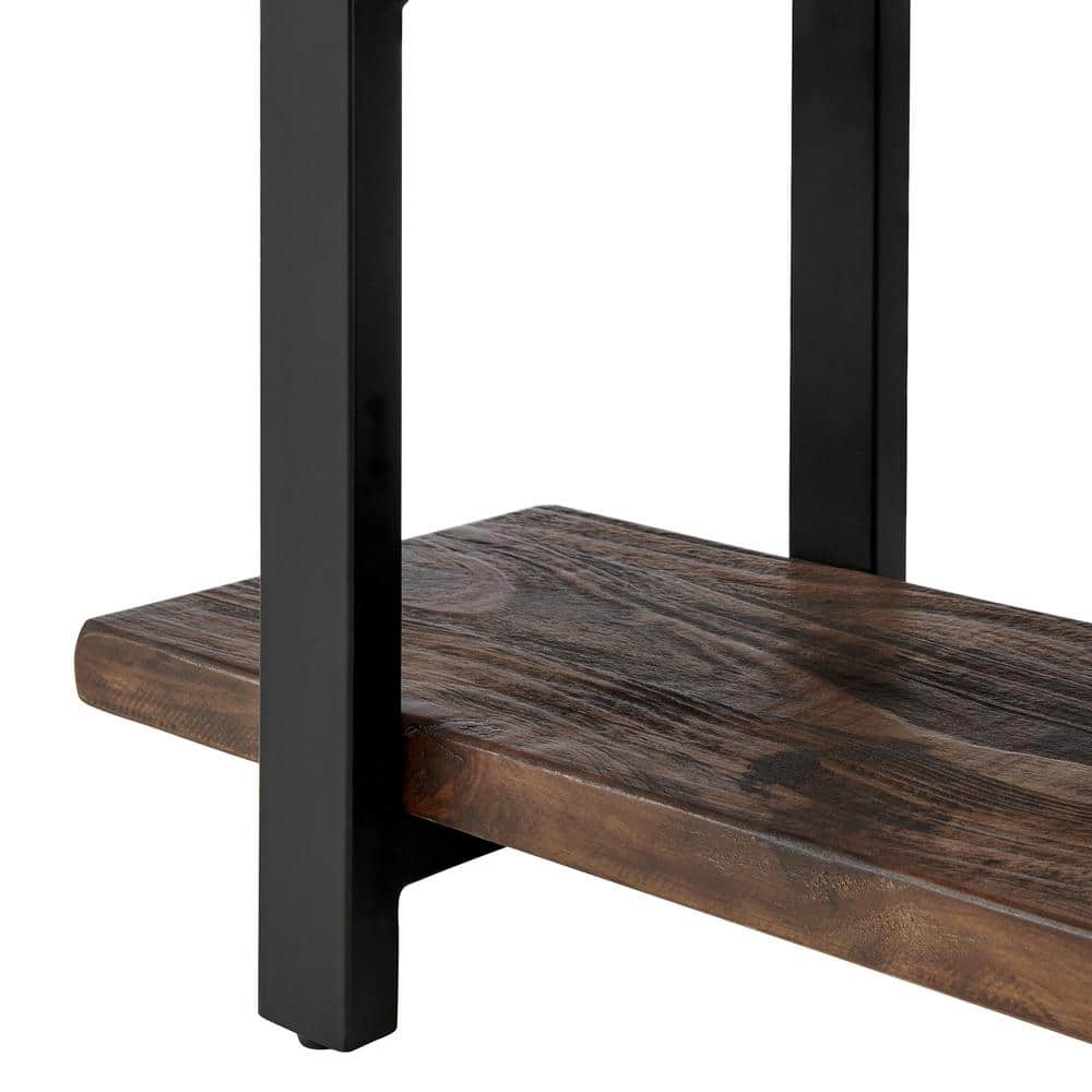 Rustic Natural 52" Wood and Metal Media Console with Storage
