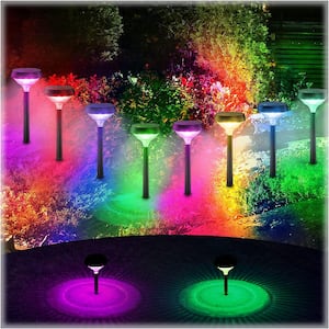 Solar Pathway Lights 4 Pack, Color Changing Bright LED Solar Outdoor Lights