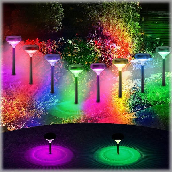 Unbranded Solar Pathway Lights 4 Pack, Color Changing Bright LED Solar Outdoor Lights