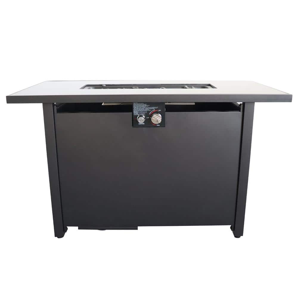 42 in. W x 22 in. D x 25 in. H Black Steel Outdoor Fire Pit Table with Lid price history on PriceWatchPro