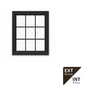JELD-WEN 30 in. x 36 in. V-4500 Series Black FiniShield Vinyl Left