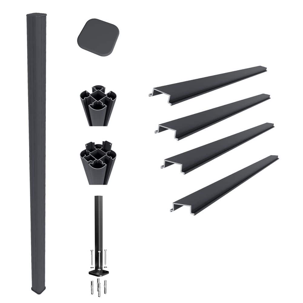 UltraEasy Fencing 3.75 in. x 3.75 in. x 72 in. Gray Aluminum Concrete Install Post for Composite Fence Panel price history on PriceWatchPro