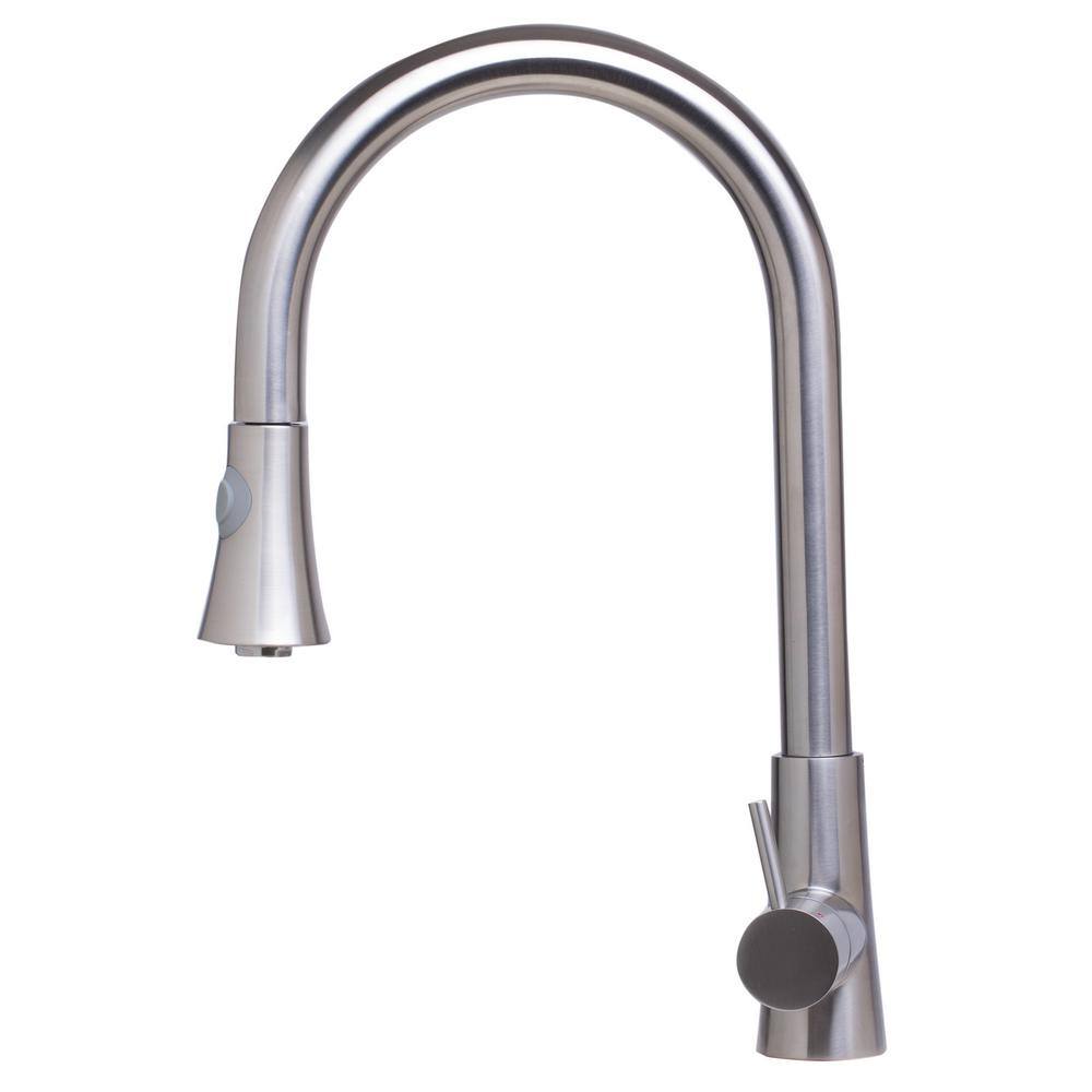 Brushed Stainless Steel Pull Down Kitchen Faucet with Spray