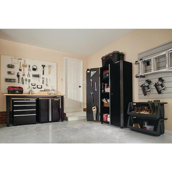 Husky Ready To Assemble 24 Gauge Steel 2 Door Garage Base Cabinet In Black 28 W X 32 H 18 D G2802b Us The Home Depot Steel 2 Door Garage Base Cabinet, Home Depot Husky Garage Wall Cabinets