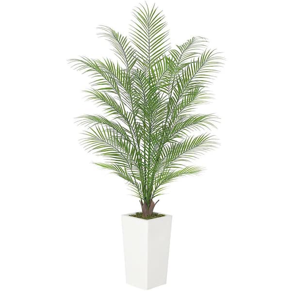 Unbranded 5 ft. Artificial Palm Tree in Pot, Faux Areca Palm Plants with 32 Full Life Like Palm Leaves Realistic Trunks Home Decro