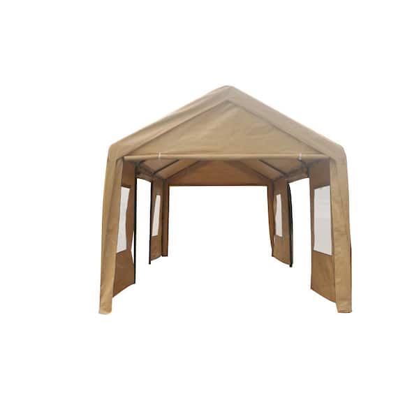 10 ft. x 20 ft. Sand Yellow Heavy Duty Qutdoor Portable Garage Ventilated Canopy Carports