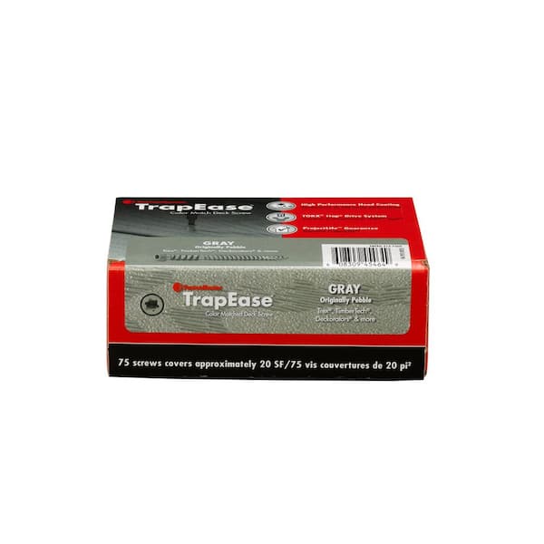 2-1/2 in. Gray Torx Trim Head TrapEase Composite Deck Screws (75 Pack)