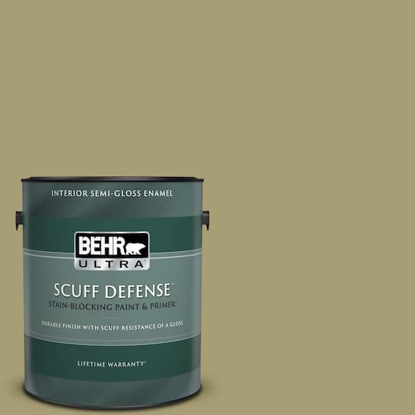 BEHR ULTRA 1 gal. #PPU9-04 Fresh Olive Extra Durable Semi-Gloss Enamel Interior Paint & Primer