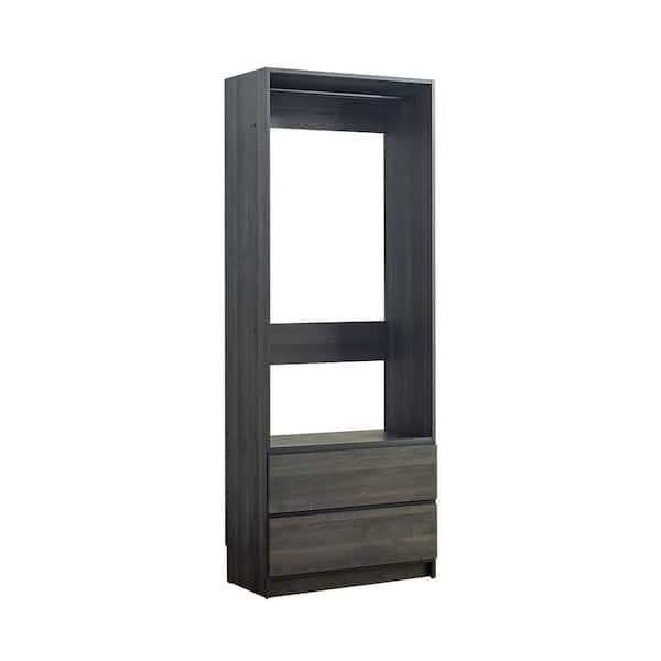 Klair Living Prosper 32 in. W Gray Tower Unit One-Shelf Two Drawers Wood Closet System