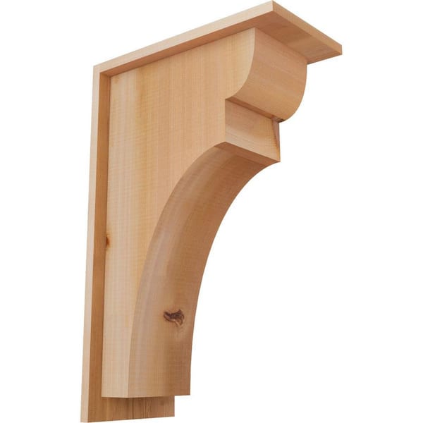 Ekena Millwork 7-1/2 in. x 14 in. x 22 in. Western Red Cedar Yorktown Smooth Corbel with Backplate