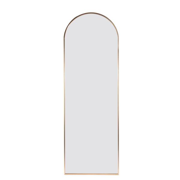 Unbranded 22 in. W x 65 in. H Arched Aluminum Framed Wall Mount or Floor-Standing Modern Decorative Bathroom Vanity Mirror