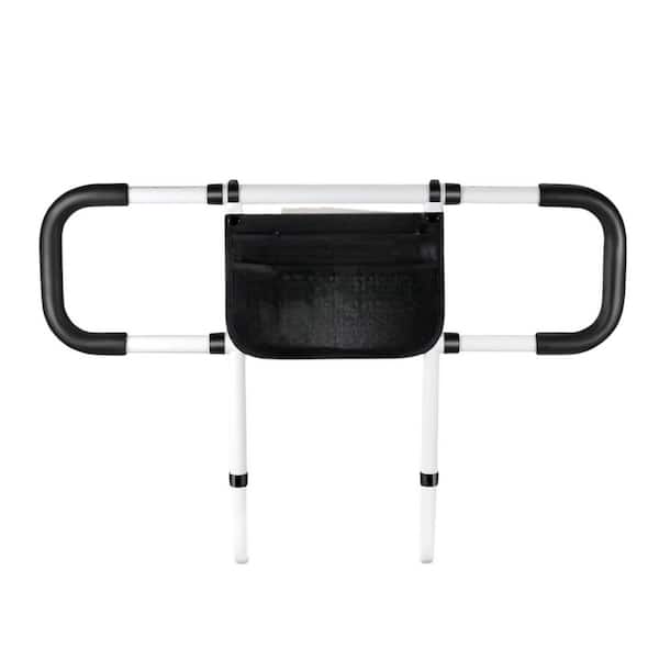 24 in. Safe and Sturdy Bed Rail for Seniors, Adjustable Assist Bar w/ Storage and Strap, Fits All Bed Sizes King to Twin