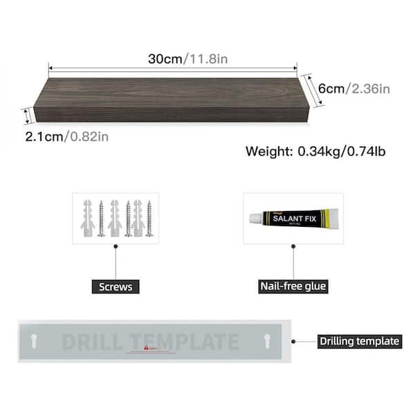 12 in. Ash Wood Magnetic Knife Strip Utensil Holder Wall Mount Rack for Kitchen Knives, No Drill, 1 Piece