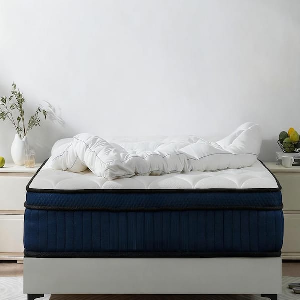 Full Medium 10 Inch Breathable Cool Cover Memory Foam Individual Pocket Spring Hybrid Mattress