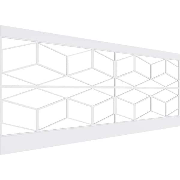 Ekena Millwork 40 in. H x 94-1/2 in. W 26.24 sq. ft. Pueblo PVC Wainscot Paneling Kit