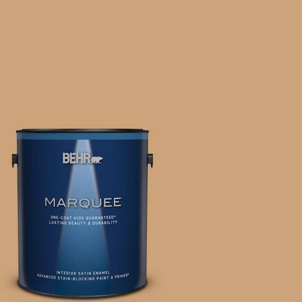 BEHR MARQUEE 1 gal. #PPU4-16 Kenya One-Coat Hide Satin Enamel Interior Paint & Primer