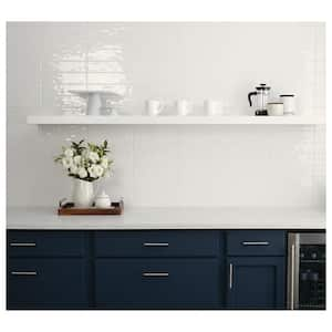 LuxeCraft White 3 in. x 6 in. Glossy Ceramic Tile Sample