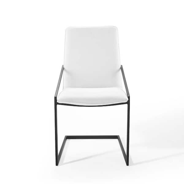 MODWAY Pitch Upholstered Fabric Dining Armchair in Black White EEI3800