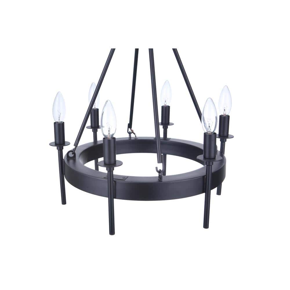 Mini Larrson Black Crystal 6-Light Indoor Chandelier
