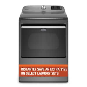 7.4 cu. ft. 240-Volt Metallic Slate Smart Capable Electric Dryer with Hamper Door and Advanced Moisture Sensing