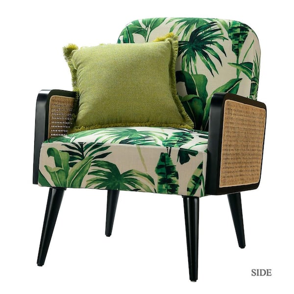 tropical print armchair