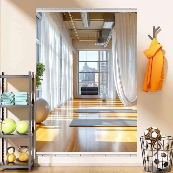 Unbranded 2 Pieces 24 in. W x 67 in. H Rectangle Frameless Wall-Mounted HD Home Gym Mirror Large Full Body Vanity Mirror for Yoga