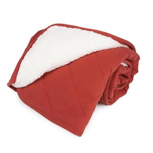 Earth Red Diamond Quilit Microfiber Throw
