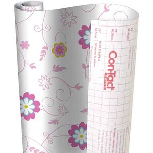 Creative Covering Sassy Pink Floral 18 in. x 60 ft. Adhesive Shelf and Drawer Liner