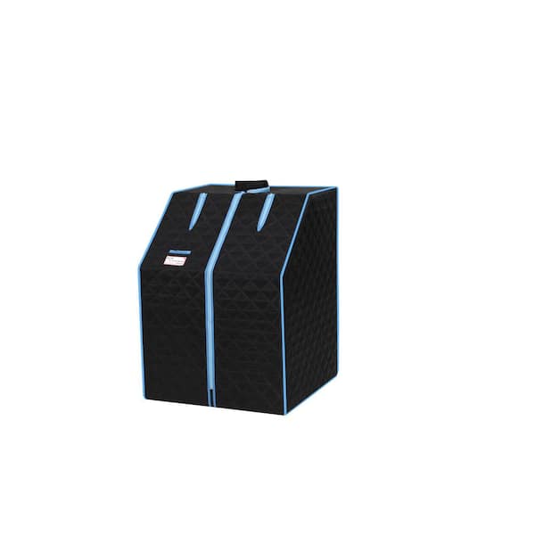 Unbranded 1-Person Black Half Body Infrared Sauna Tent With Folding Chairs