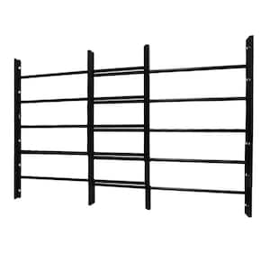 5-Bar Adjustable 22-3/4 in. to 38-1/2 in. Horizontal Fixed Black Window Security Guard