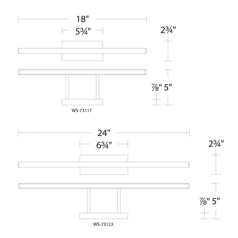 Parallax 24" Chrome LED Bath Vanity Light with Dimmable Feature