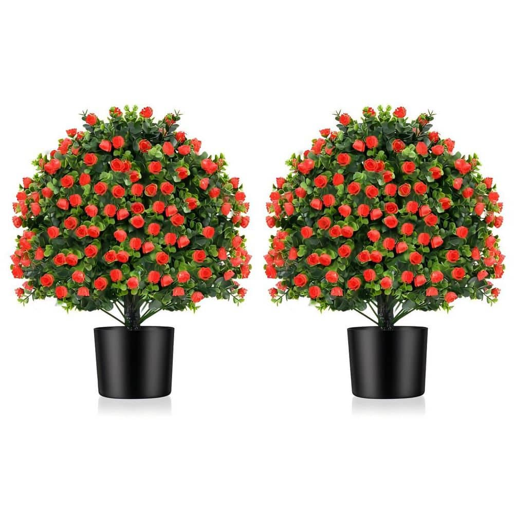 2-Pack 21.5 in. Artificial Shrub Bushes with Rose Flowers, Realistic Look, Home Office Decorative Fake Plant price history on PriceWatchPro
