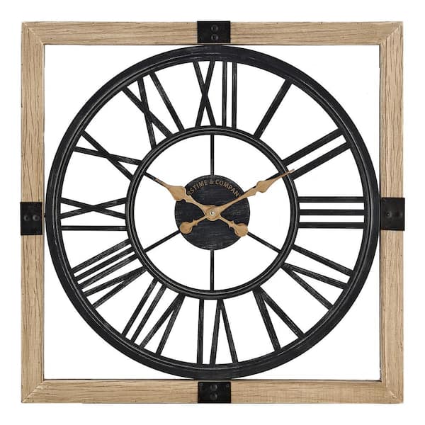 FirsTime & Co. 22.75 in. x 22.75 in. Natural Lexington Wall Clock