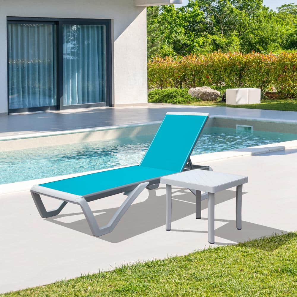2-Piece Aluminum Outdoor Chaise Lounge and Aqua Side Table price history on PriceWatchPro