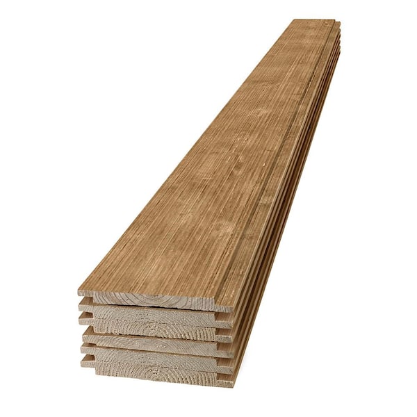 Edge 1 in. x 8 in. x 6 ft. Barn Wood Light Brown Pine Shiplap Board (6-Pack)
