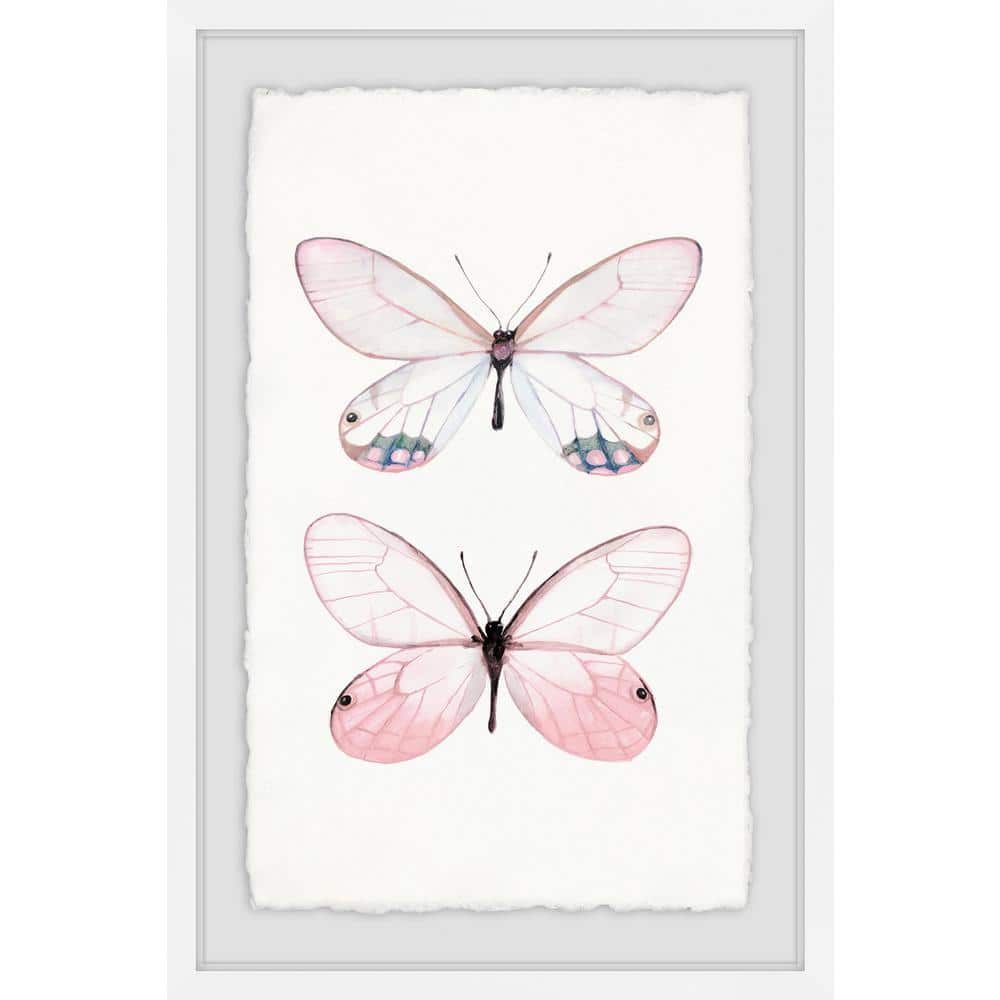 18" x 12" Pink and White Butterfly Canvas Print
