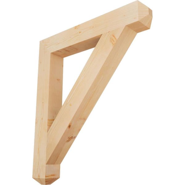 Ekena Millwork 5.5 in. x 48 in. x 42 in. Douglas Fir Traditional Craftsman Smooth Bracket