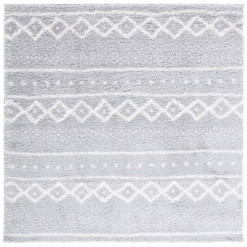 Parma Shag 7 ft. x 7 ft. Gray/Ivory Diamond Striped Square Area Rug price history on PriceWatchPro